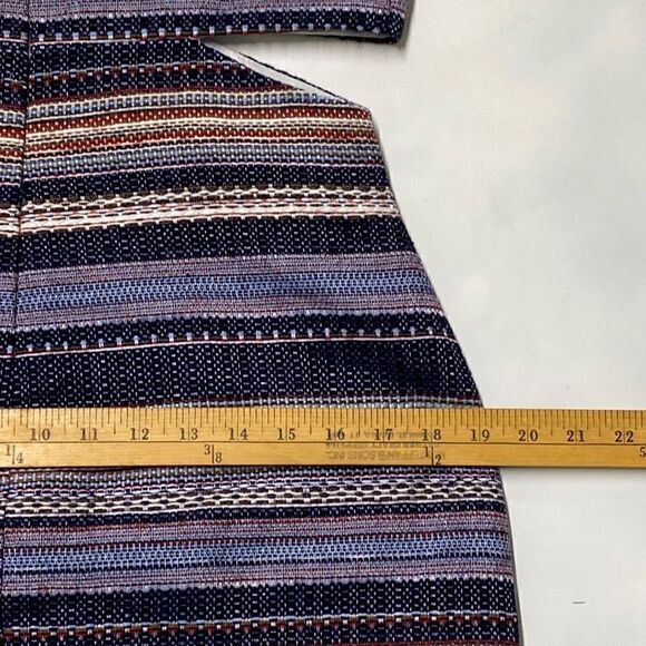 Womens VENUS Dress Size 10 side cutout Jacquard mini dress Striped Woven Twill B - Picture 8 of 9